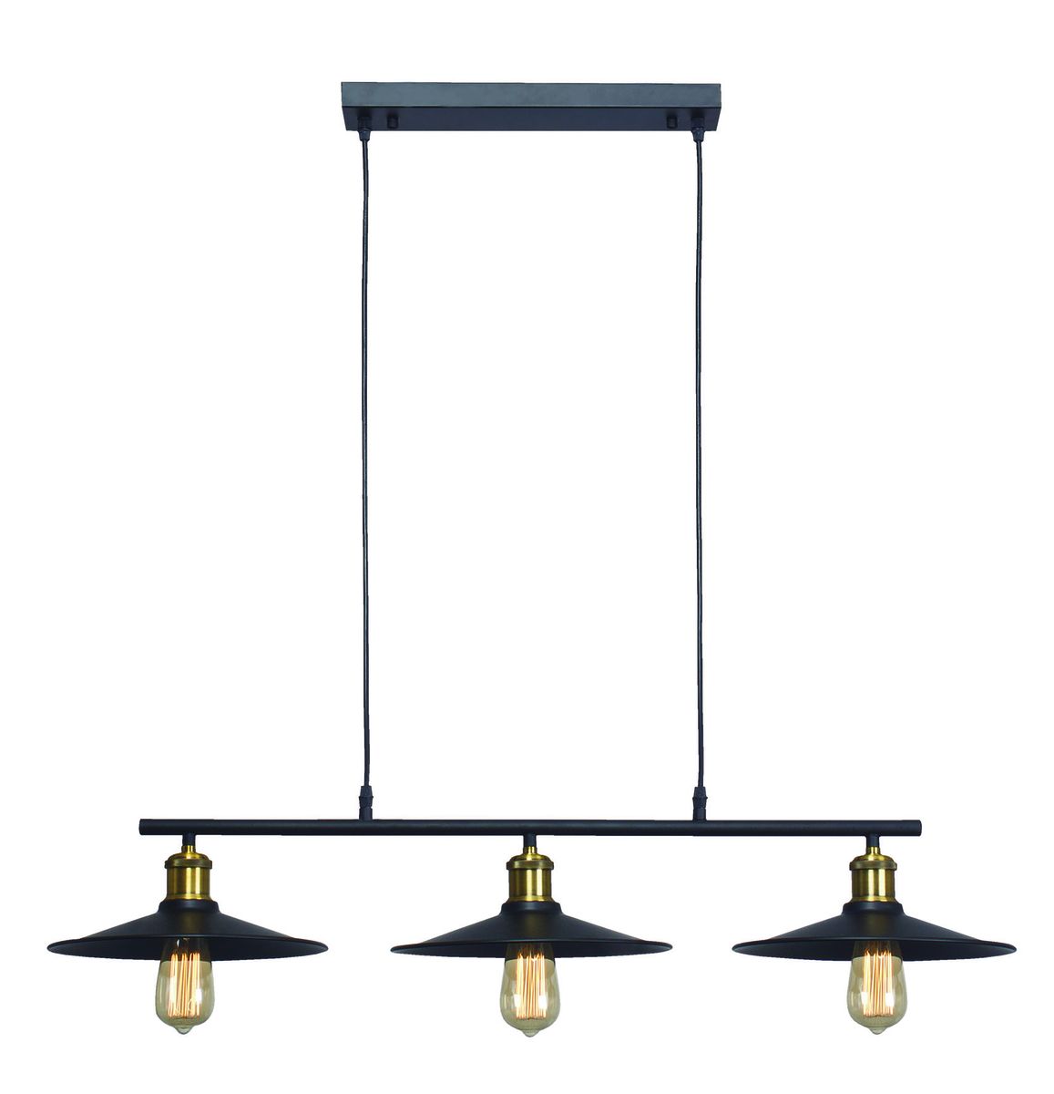 Black 3 Light Metal Chandelier With Gold Lamp Holders | Shop Today. Get ...