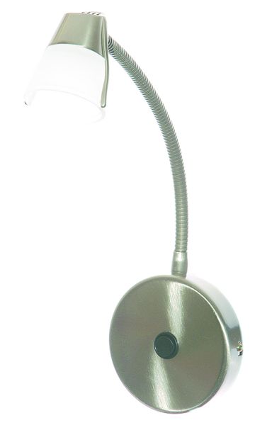 Satin Chrome Wall Fitting with Flexible Arm and Switch