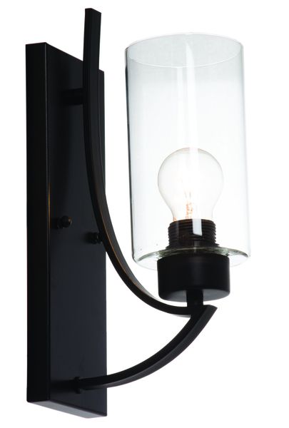 Black Metal Wall Bracket with Clear Glass