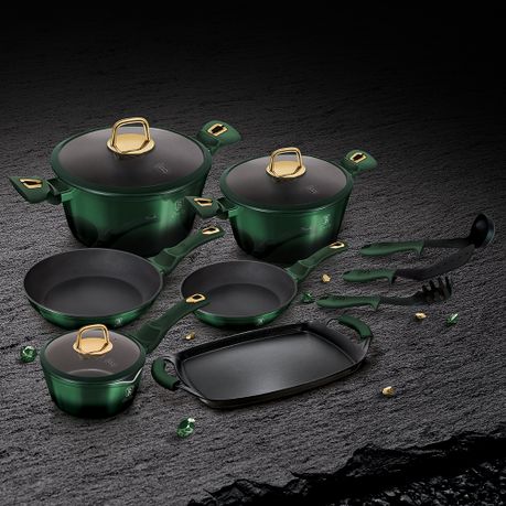 Berlinger Haus Emerald 17-Piece Kitchen Cookware Set Emerald Collection