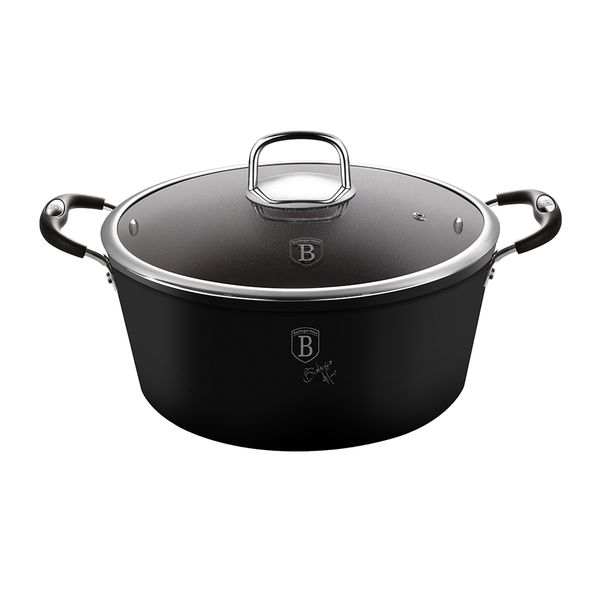 Berlinger Haus 24cm Oven Safe Casserole with Lid - Black Professional