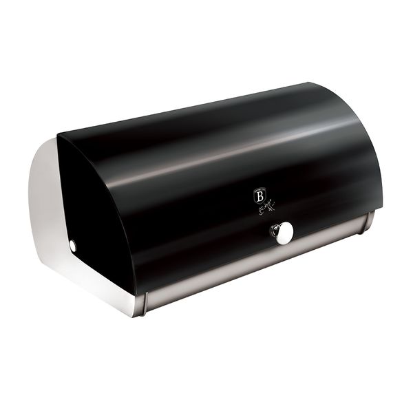 Berlinger Haus 38cm Premium Bread Box - Black-Silver Collection