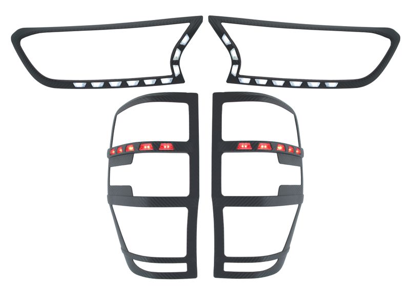 Head Light and Tail Lamp Cover Set For Ford Ranger 2015 and Newer