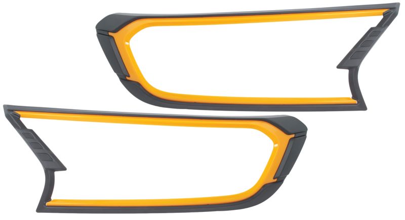 Yellow Edged Head Lamp Cover Set For Ford Ranger 2015 and Newer