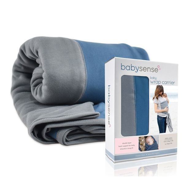 Baby Wrap Carrier - Blue &amp; Grey