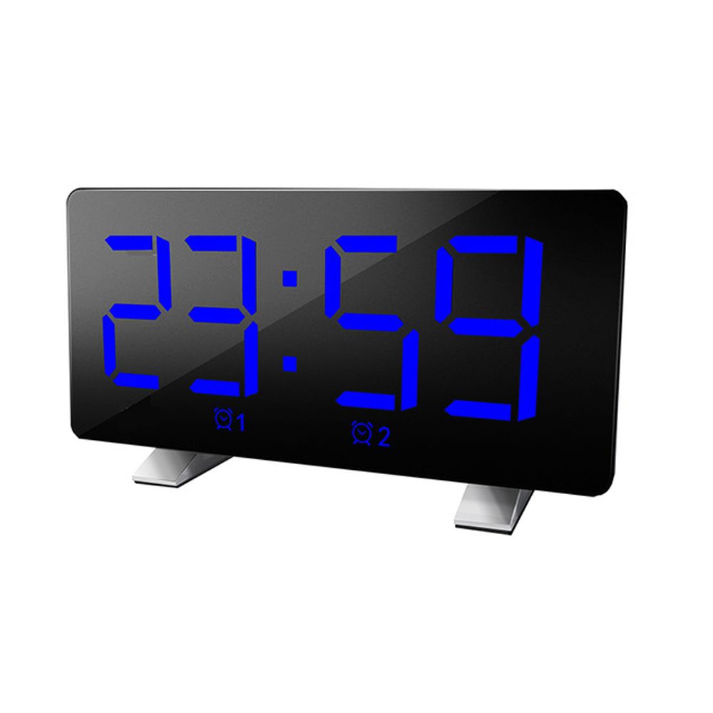 Digital Big LED Display USB Chord Harmonic Sound Alarm ClockBlue Light