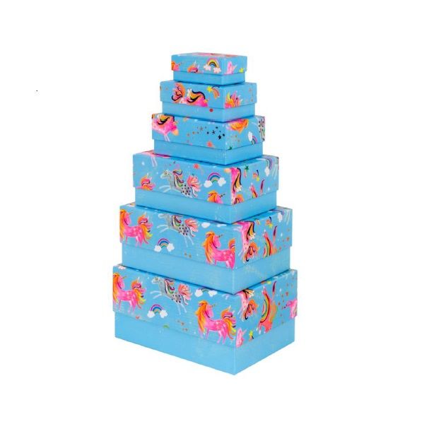 Glick Superior Gift Box Set Of 6 Unicorn Rectangular