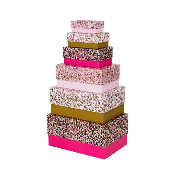 Glick Superior Gift Box Set Of 6 Confetti Rectangular