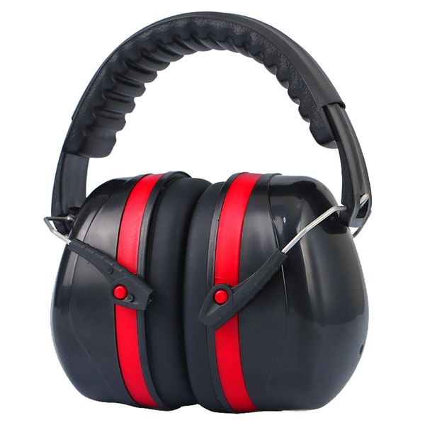 Adjustable Noise Reduction Safety Ear Muffs - Red &amp; Black