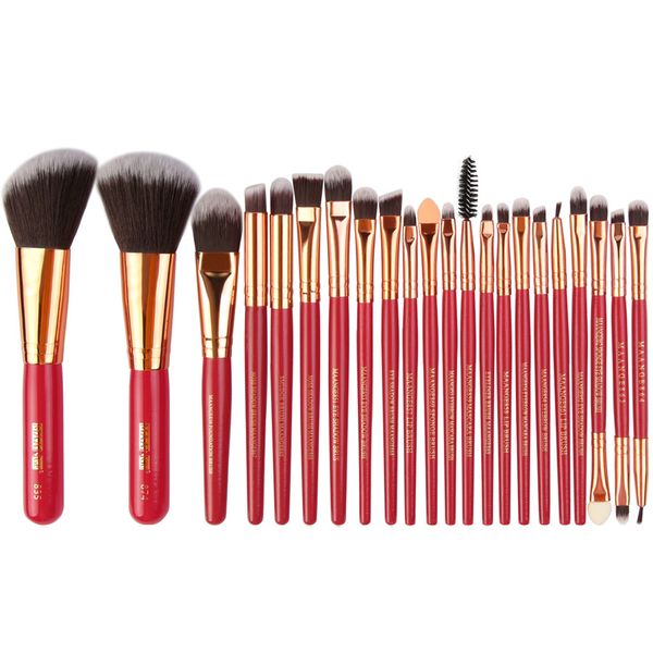 22 Piece Pro Powder Foundation Eyeshadow Makeup Brush Set - Black &amp; Golden