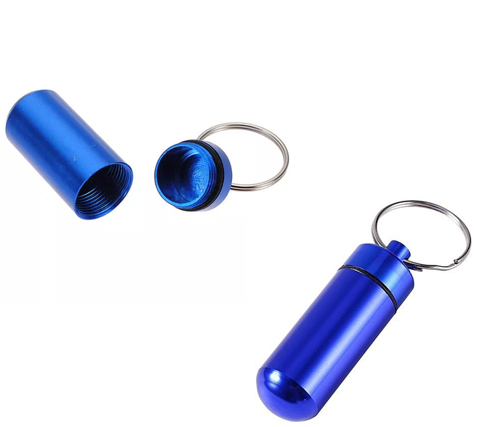 Pill Keychain Holder Blue 2 pack