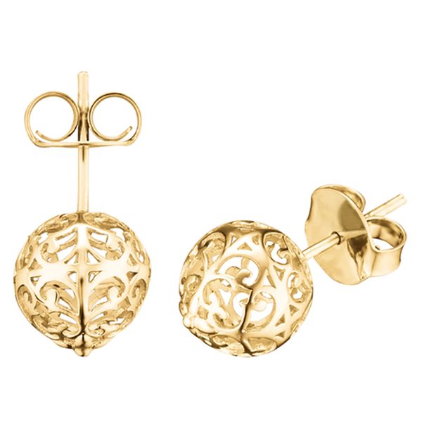 Engelsrufer Yellow Gold Filigree Ball Stud Earrings