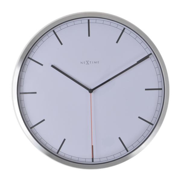 NeXtime 35cm Aluminium Company Stripe Round Wall Clock