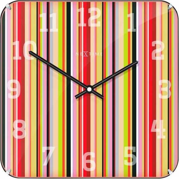 NeXtime 35cm Smithy Dome Glass Square Wall Clock - Various Colors