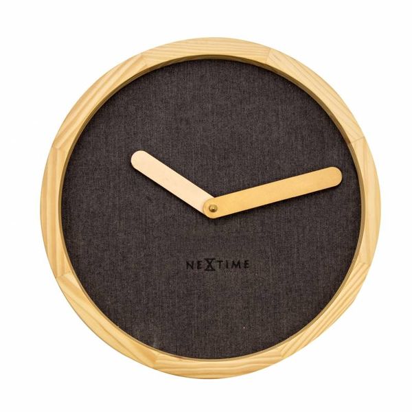 NeXtime 30cm Calm Wood &amp; Fabric Wall Clock - Designed by Jette Scheib