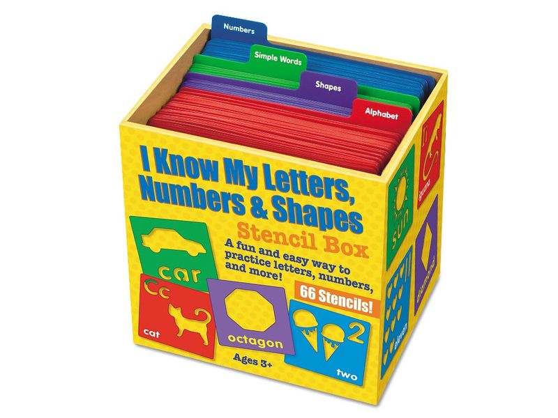 Letters, Numbers and Shapes Stencil Box