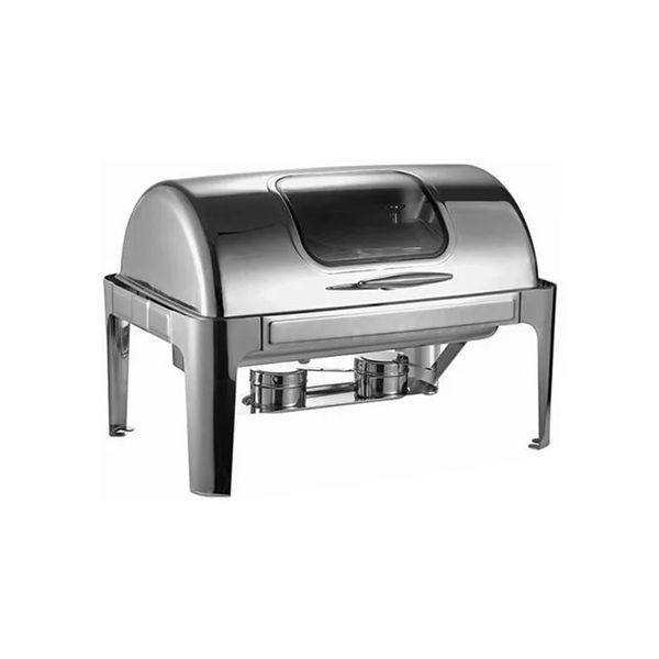 Rectangular Roll Top Stainless Steel 10 Liter Chafing Dish With Window