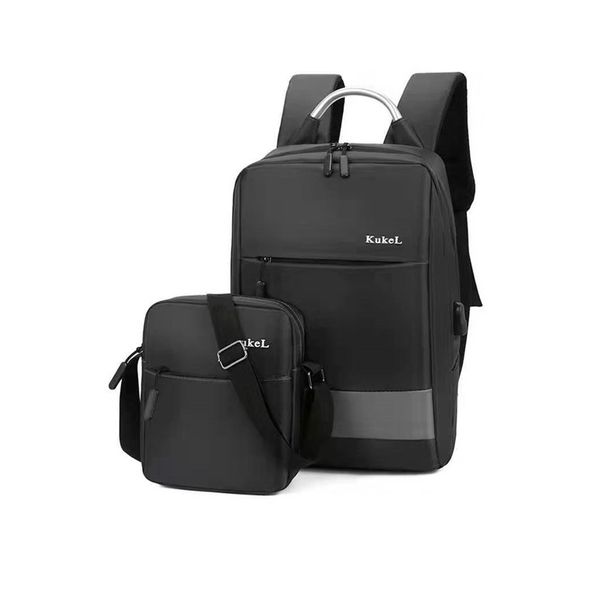 Multi-functional Large Capacity Laptop Bag + Shoulder Bag - Black