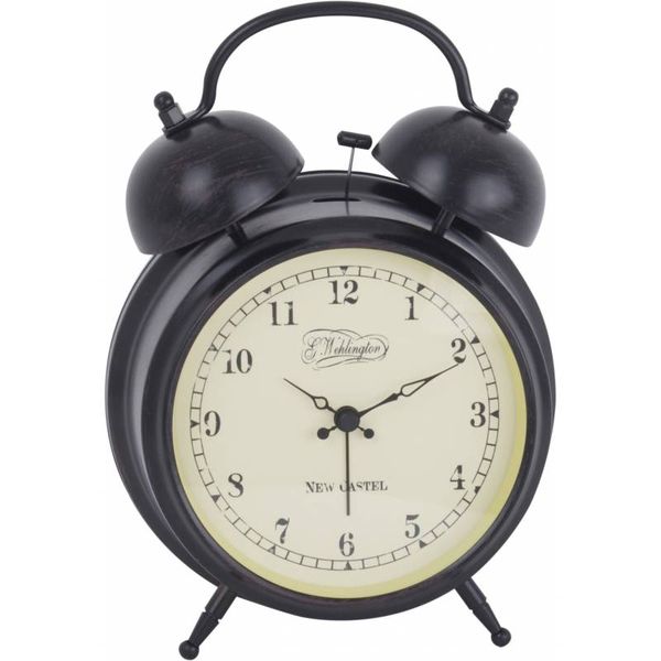 NeXtime 15cm Aaltje Metal and Glass Round Alarm Clock - Brown