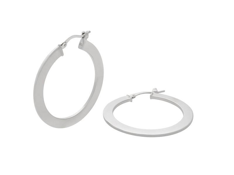 9ct/925 Gold Fusion Flat Edge Hoop Earrings.