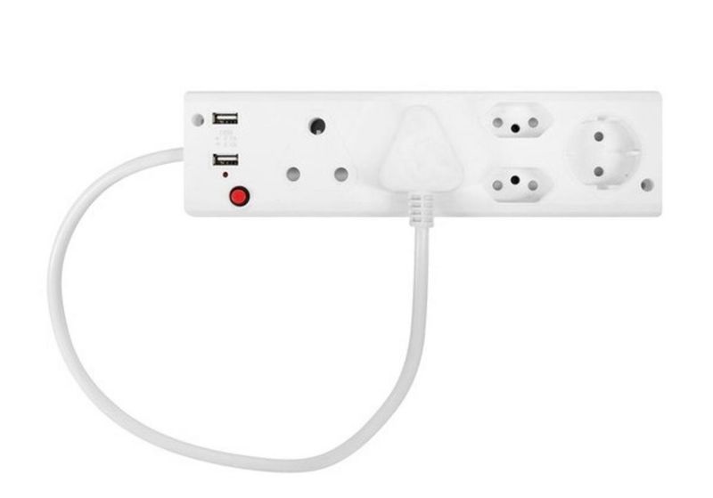 5 Way Multi - Plug with 2 USB's
