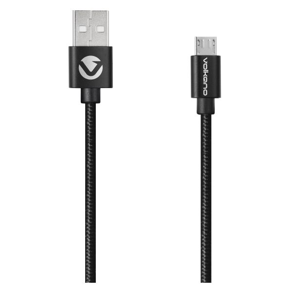 Volkano Braids Series 1.2m Micro USB Cable - Black