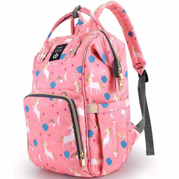 Optic Unicorn diaper bag backpack-pink