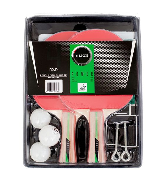 Lion Deluxe Four Player Table Tennis Set