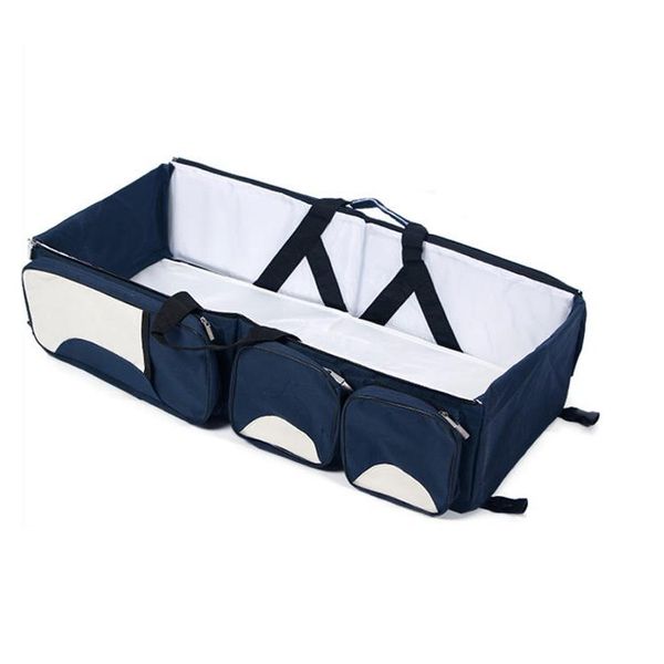 Multi-function Portable Travel Bed - Navy Blue