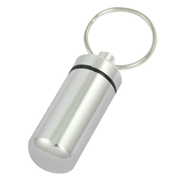 Pill Keychain Holder Silver