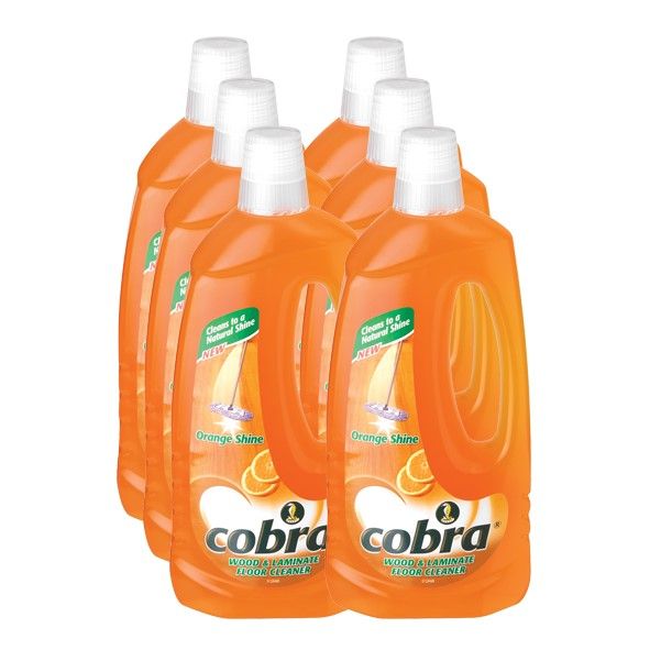 Cobra Wood &amp; Laminate Floor Cleaner Orange - 6 x 750ml