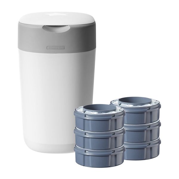 Tommee Tippee - Sangenic Twist &amp; Click Starter Kit - Cotton White