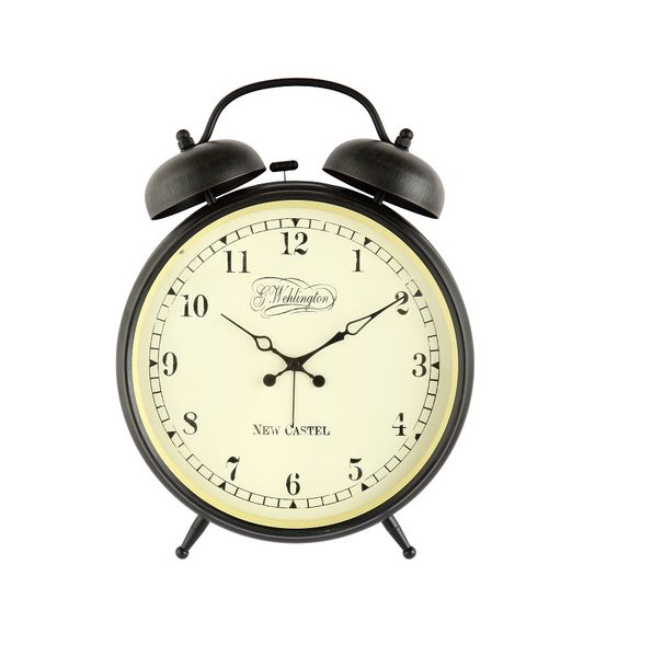 NeXtime 24cm Aaltje Metal-Glass Round Alarm Clock - Black