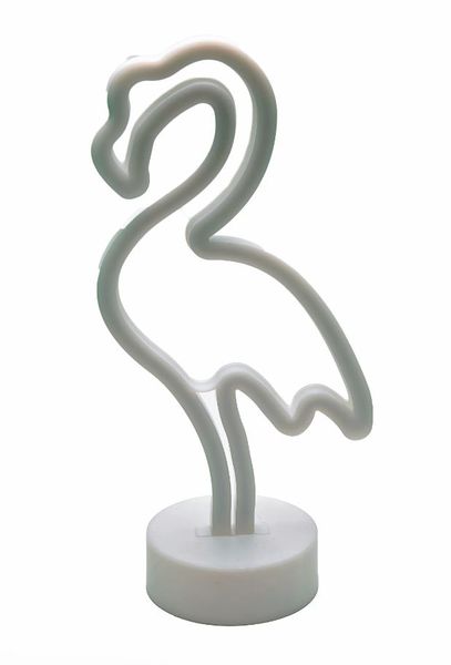 Pink Neon Flamingo Indoor Night Light with Holder