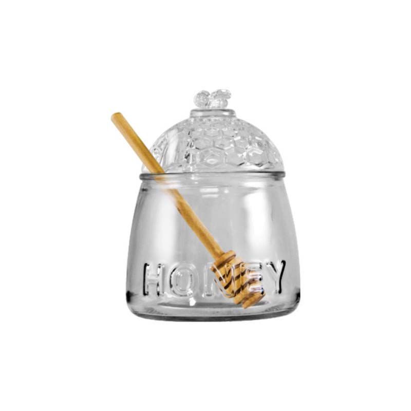 Regent Glass Honey Dispenser With Dipper - 590ml 