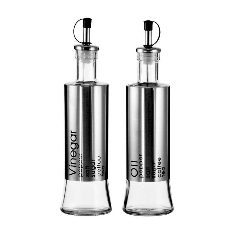 Regent Oil & Vinegar Glass Bottles With Metal Coating 2 Piece 300ml