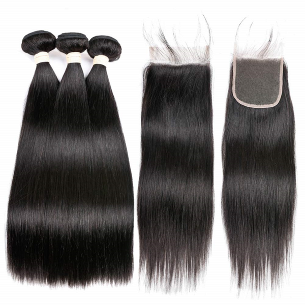 16 inch iMbali 10A Brazilian/Peruvian virgin hair 3 bundle + closure