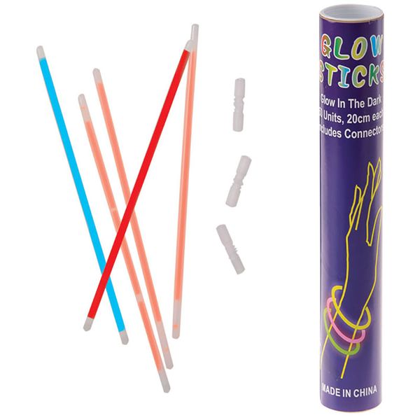 Glow Sticks - With Connectors - Party Accessories - 19.5cm - 50 Piece
