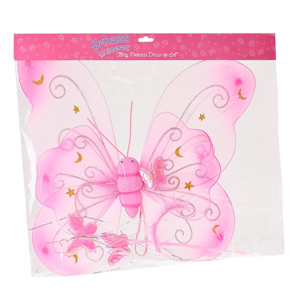 Dress Up - Butterfly - Wings &amp; Wand &amp; Band - Kids Dress Up - 54cm x 40cm