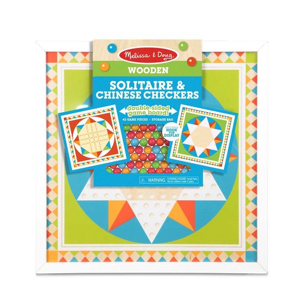 Melissa &amp; Doug Wooden Solitaire &amp; Chinese Checkers