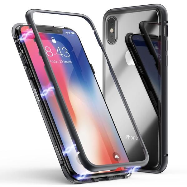Glass Magnetic Adsorption Cover Compatible with iPhone X Max