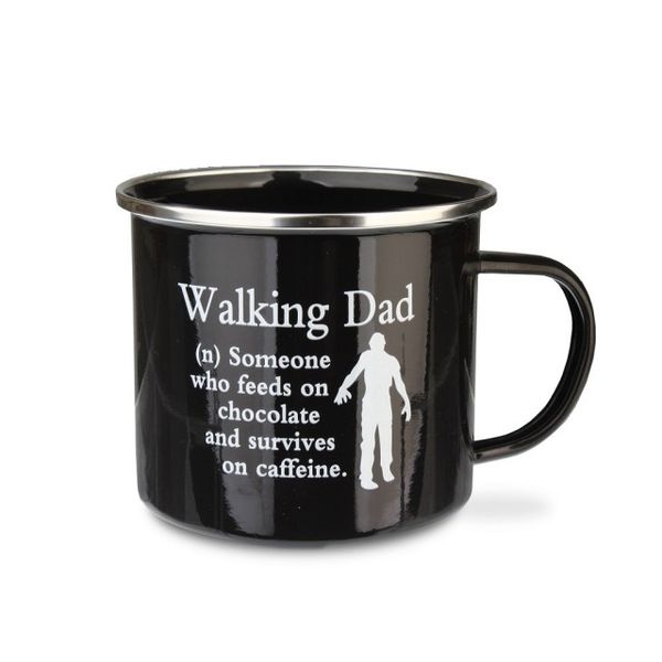 Urban Words - Walking Dad Tin Enamel Mug (97mm x 88mm )