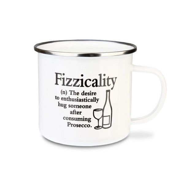 Urban Words - Fizzicality Tin Enamel Mug (97mm x 88mm )