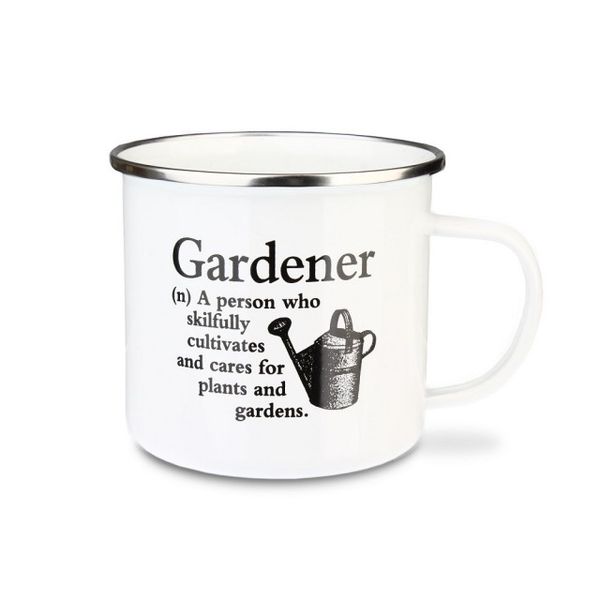 Urban Words - Gardener Tin Enamel Mug (97mm x 88mm )