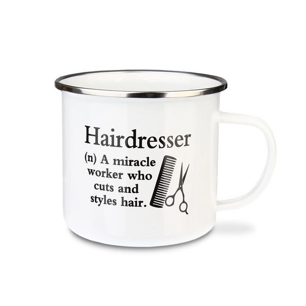 Urban Words - Hairdresser Tin Enamel Mug (97mm x 88mm )