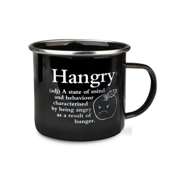 Urban Words - Hangry Tin Enamel Mug (97mm x 88mm )