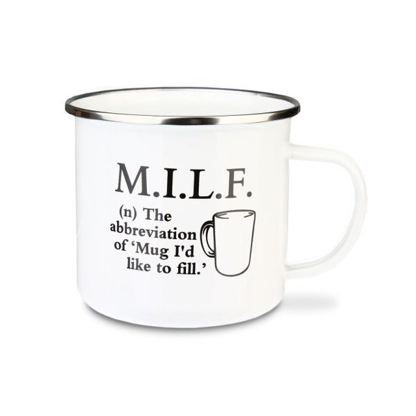 Urban Words - M.I.L.F. Tin Enamel Mug (97mm x 88mm )