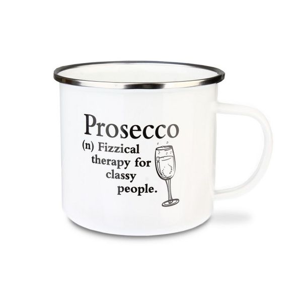 Urban Words - Prosecco Tin Enamel Mug (97mm x 88mm )