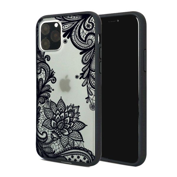 Funki Fish Floral Lace Henna Phone Case Compatible With iPhone 11 - Black