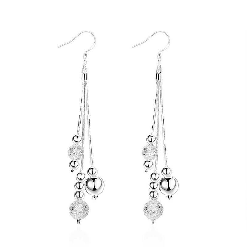 Silver Designer 3 String Beaded Earrings | Shop Today. Get it Tomorrow ...